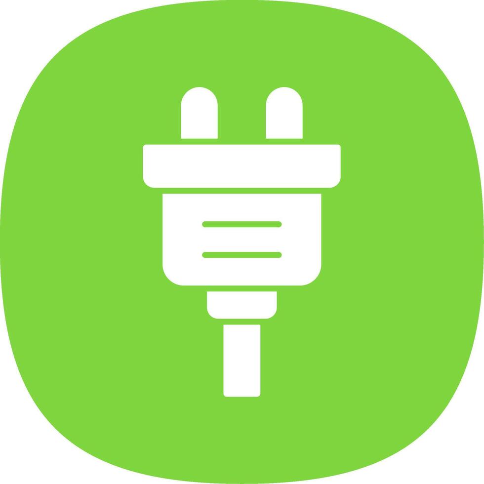 Plug Glyph Curve Icon vector