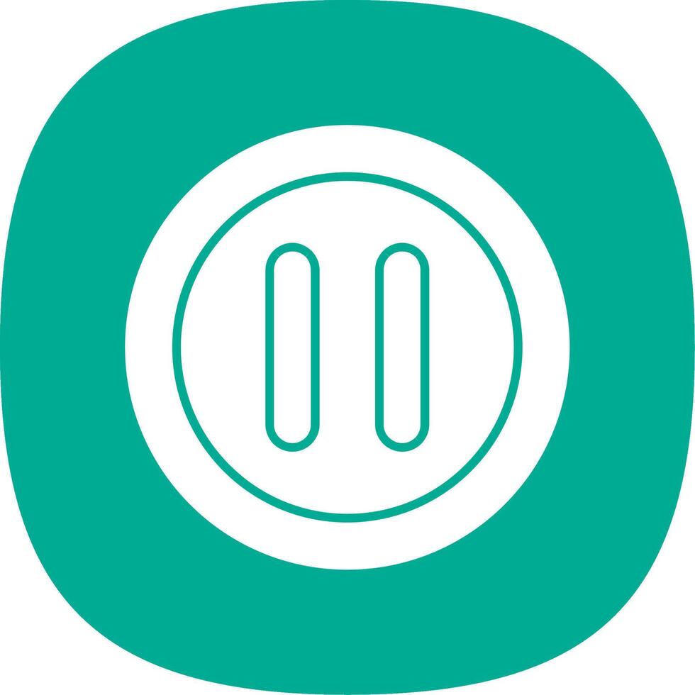 Pause Glyph Curve Icon vector