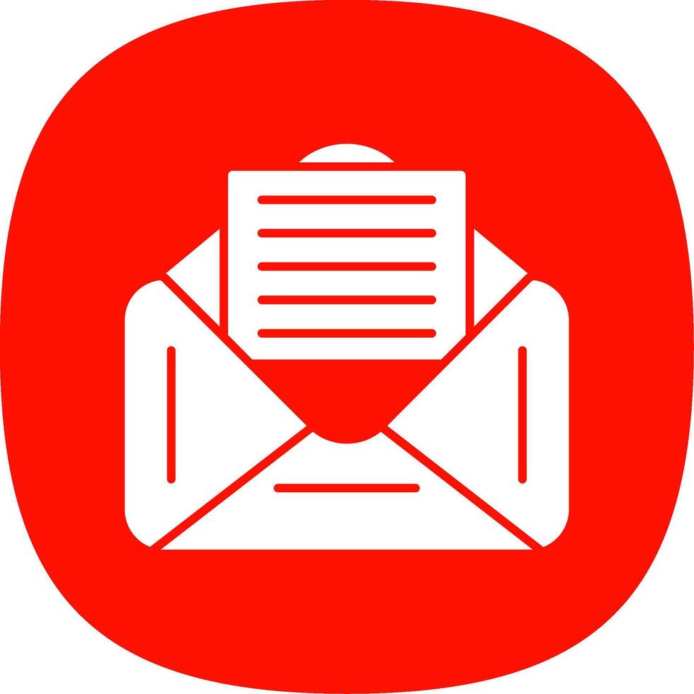 Email Glyph Curve Icon vector