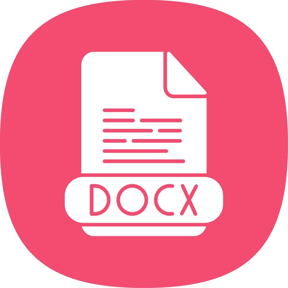 Docx Glyph Curve Icon vector