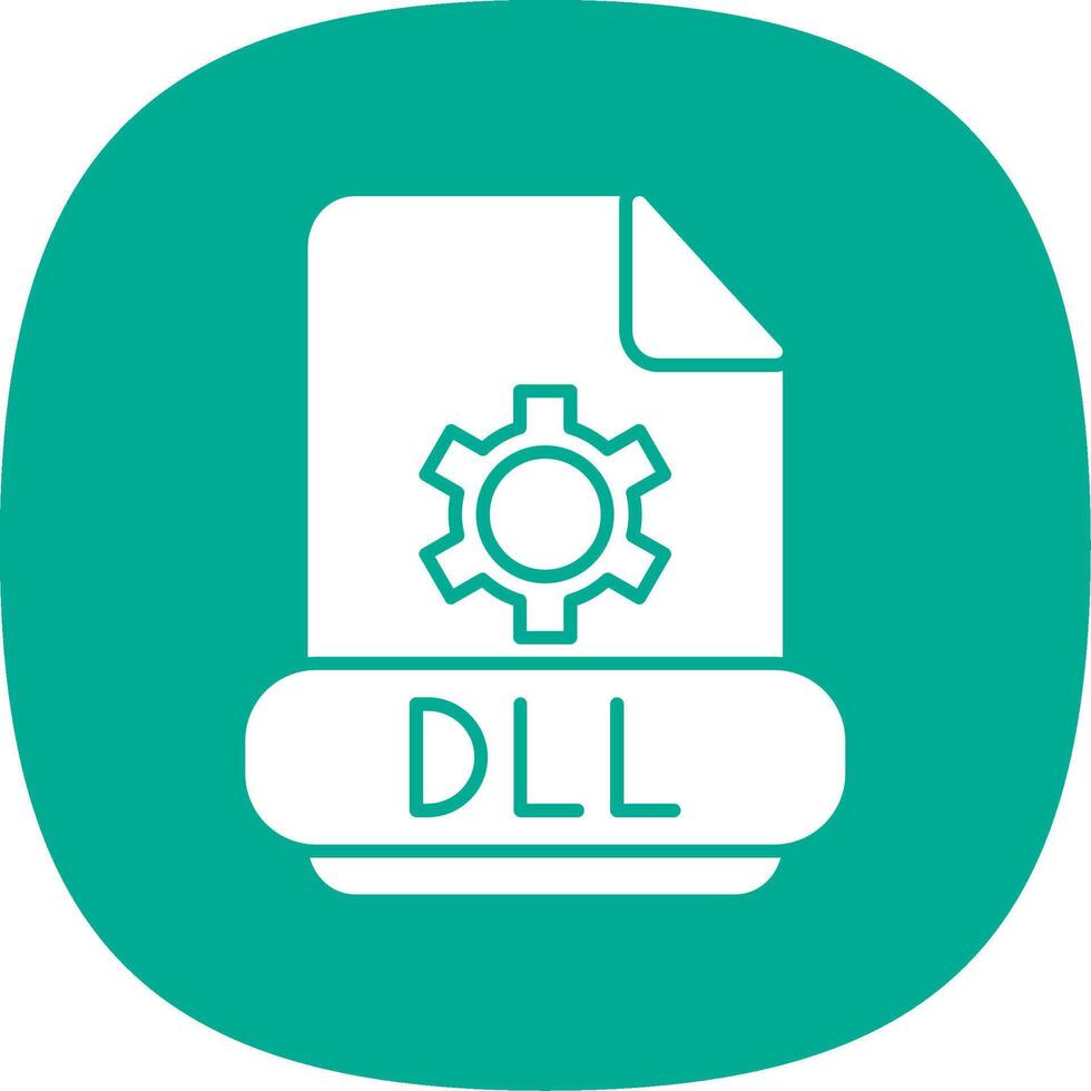 dll glifo curva icono vector