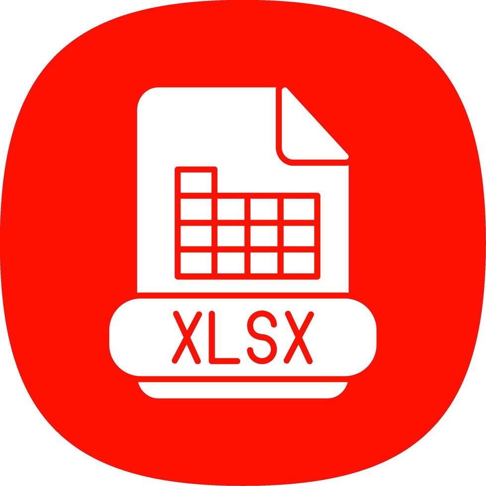 xlsx glifo curva icono vector