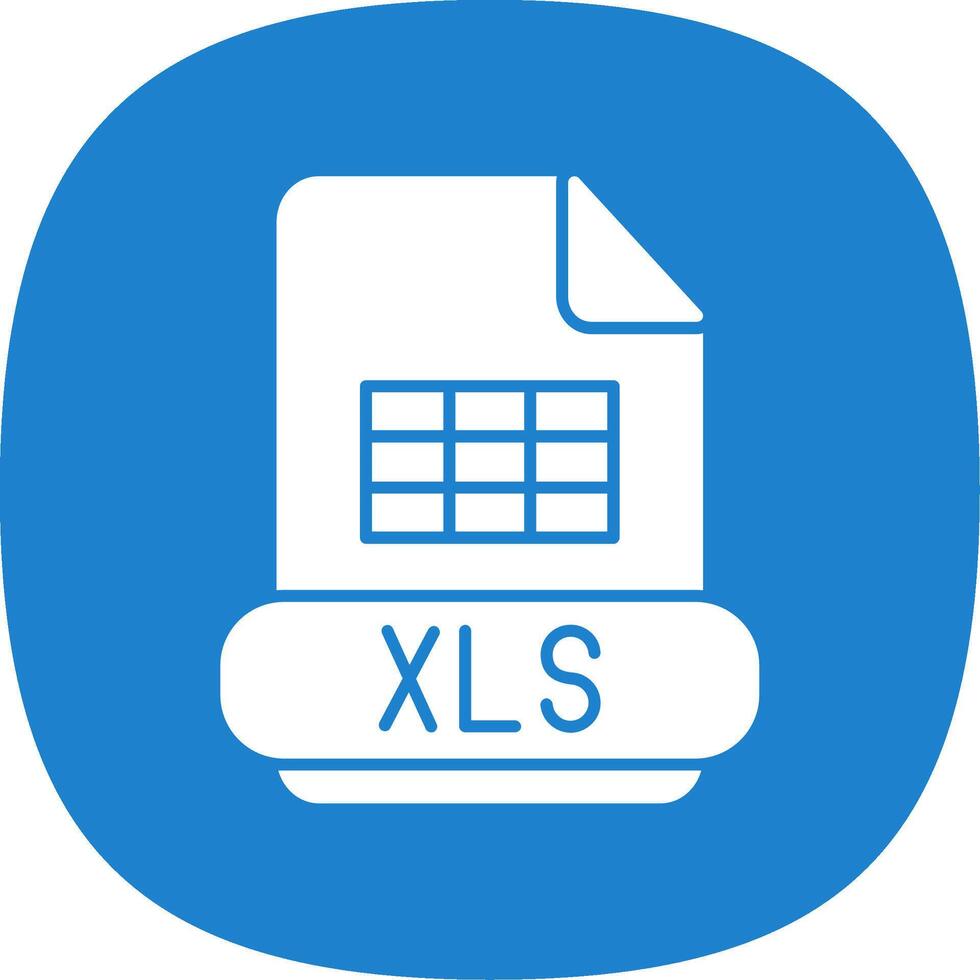 Xls Glyph Curve Icon vector