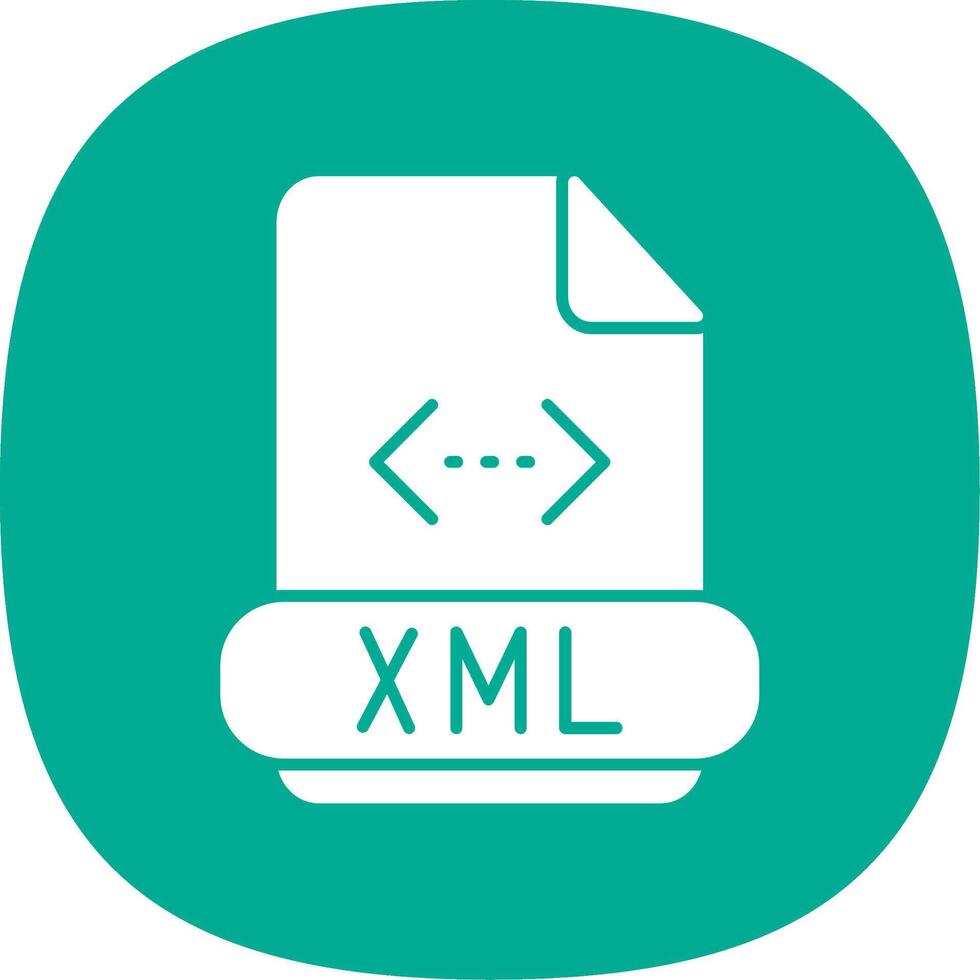 Xml Glyph Curve Icon vector