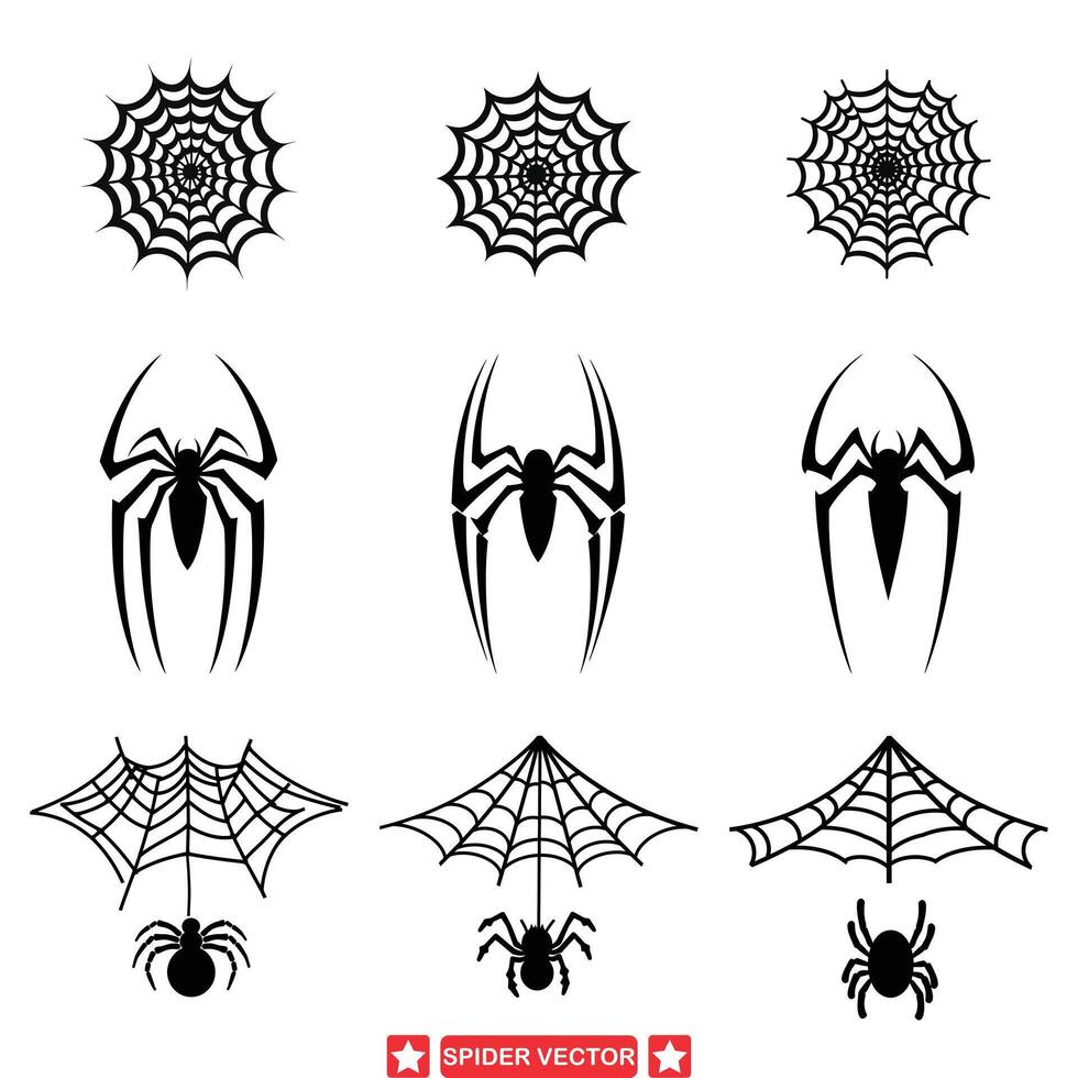 Creepy Crawlers Compilation Spooky Spider Collection vector