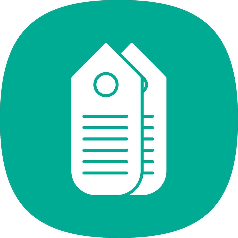 Tag Glyph Curve Icon vector
