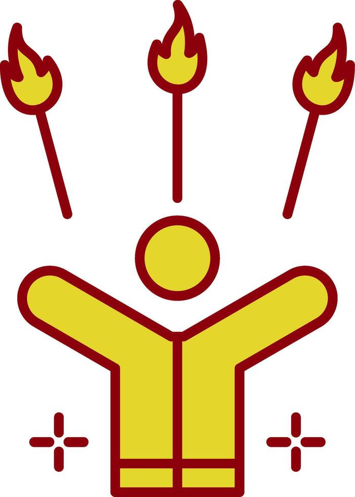 Juggling Fire Line Two Color Icon vector