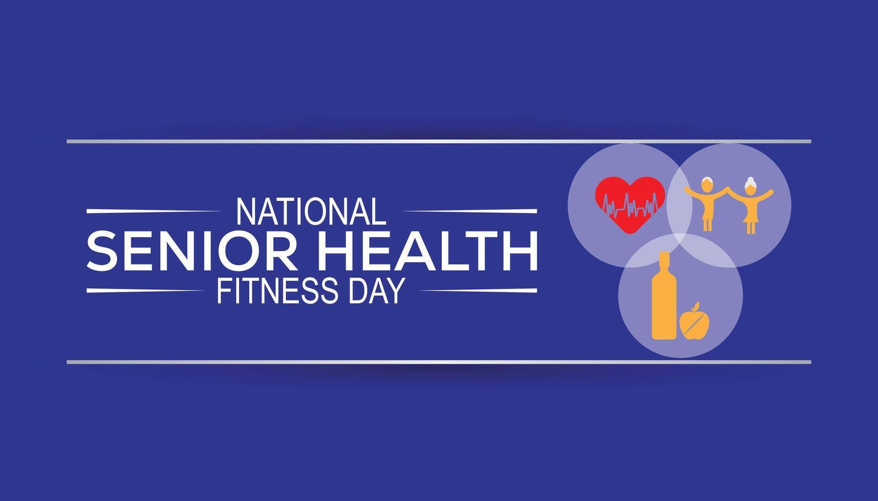 illustration on the theme of National Senior Health and fitness day observed each year on last Wednesday in May. vector