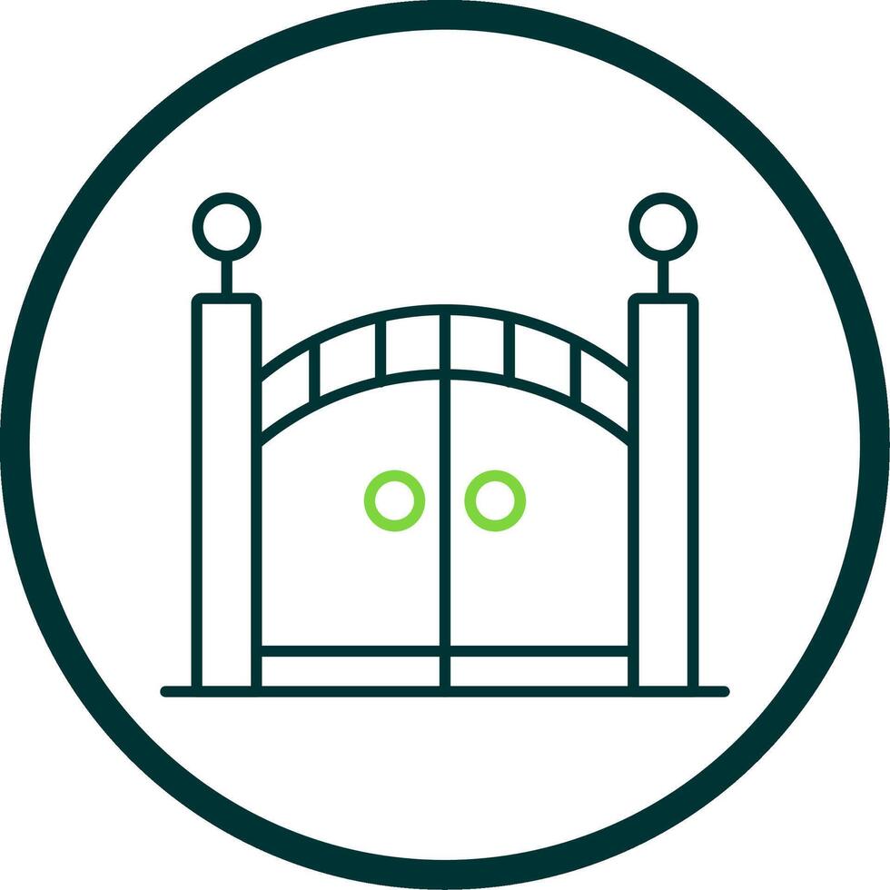 Gate Line Circle Icon vector