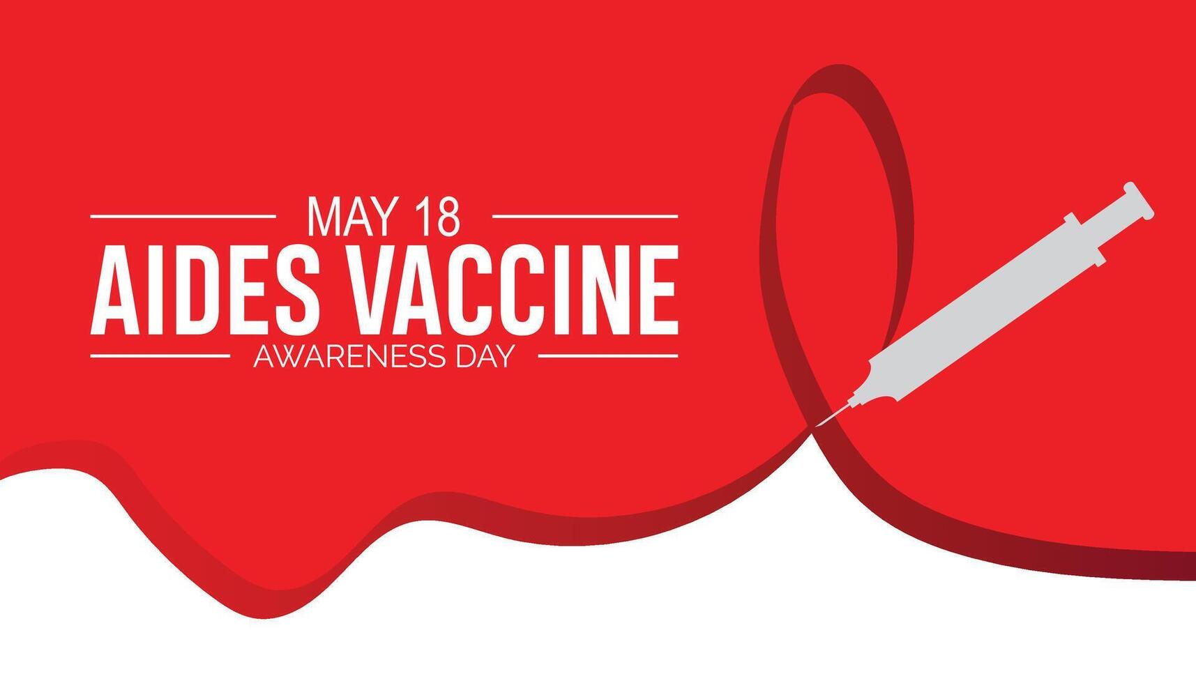 Aides Vaccine Awareness Day observed every year in May 18. Template for background, banner, card, poster with text inscription. vector