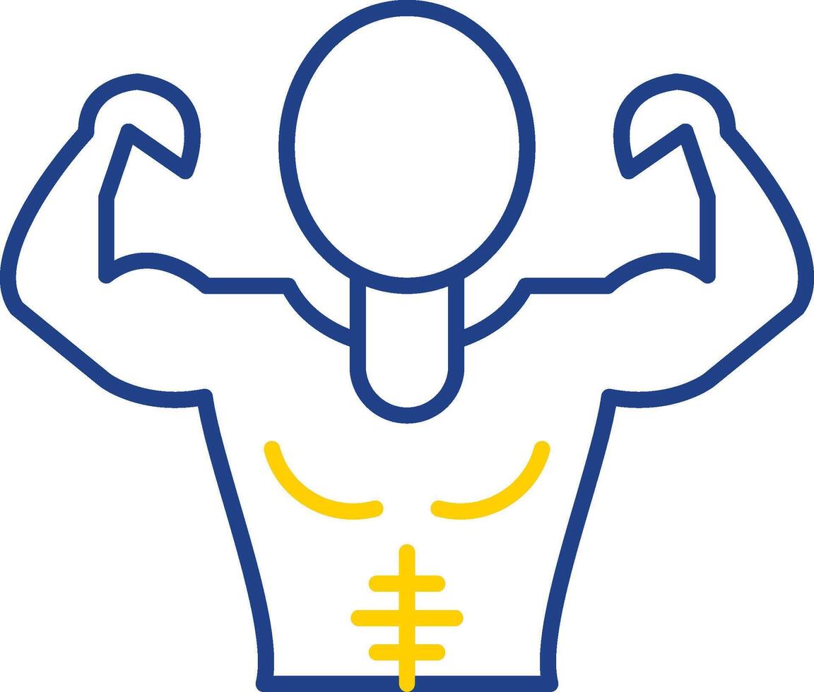 Muscle Man Line Two Color Icon vector