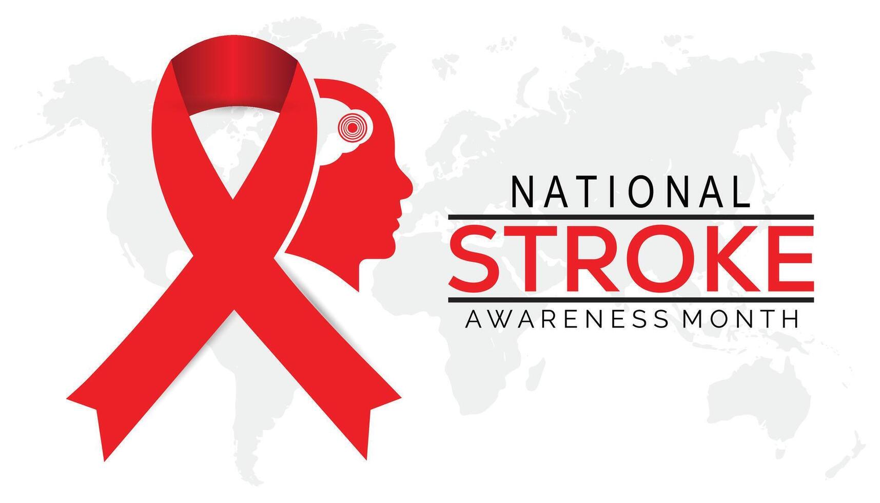 National Stroke awareness month observed every year in May. Template for background, banner, card, poster with text inscription. vector