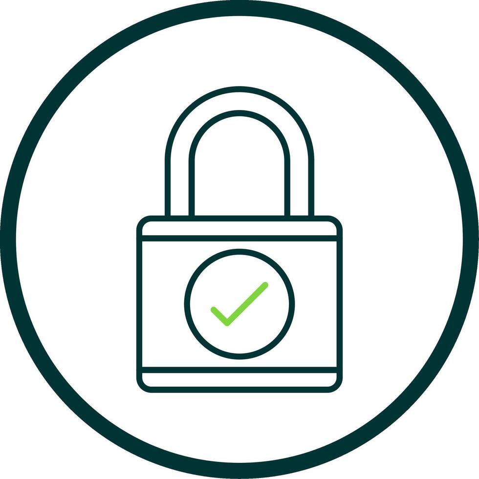 Lock Line Circle Icon vector