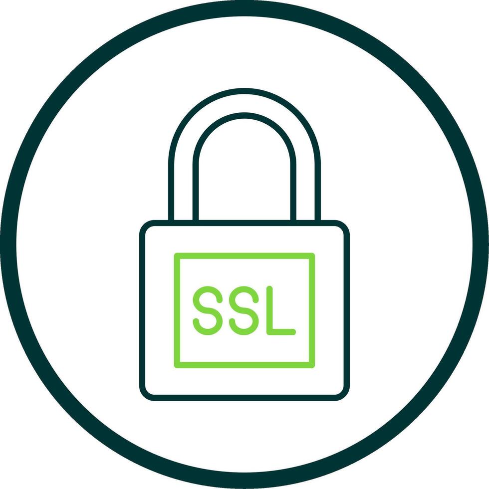 SSL Line Circle Icon vector