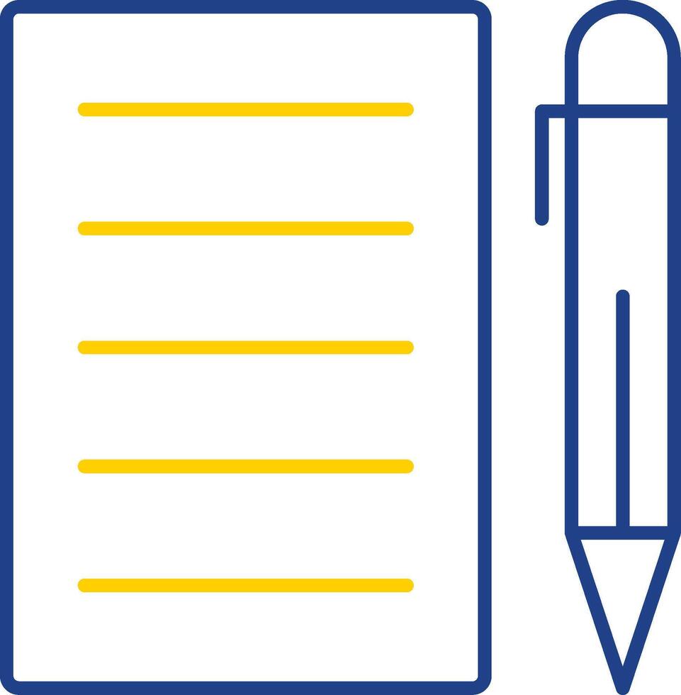 Pen And Paper Line Two Color Icon vector