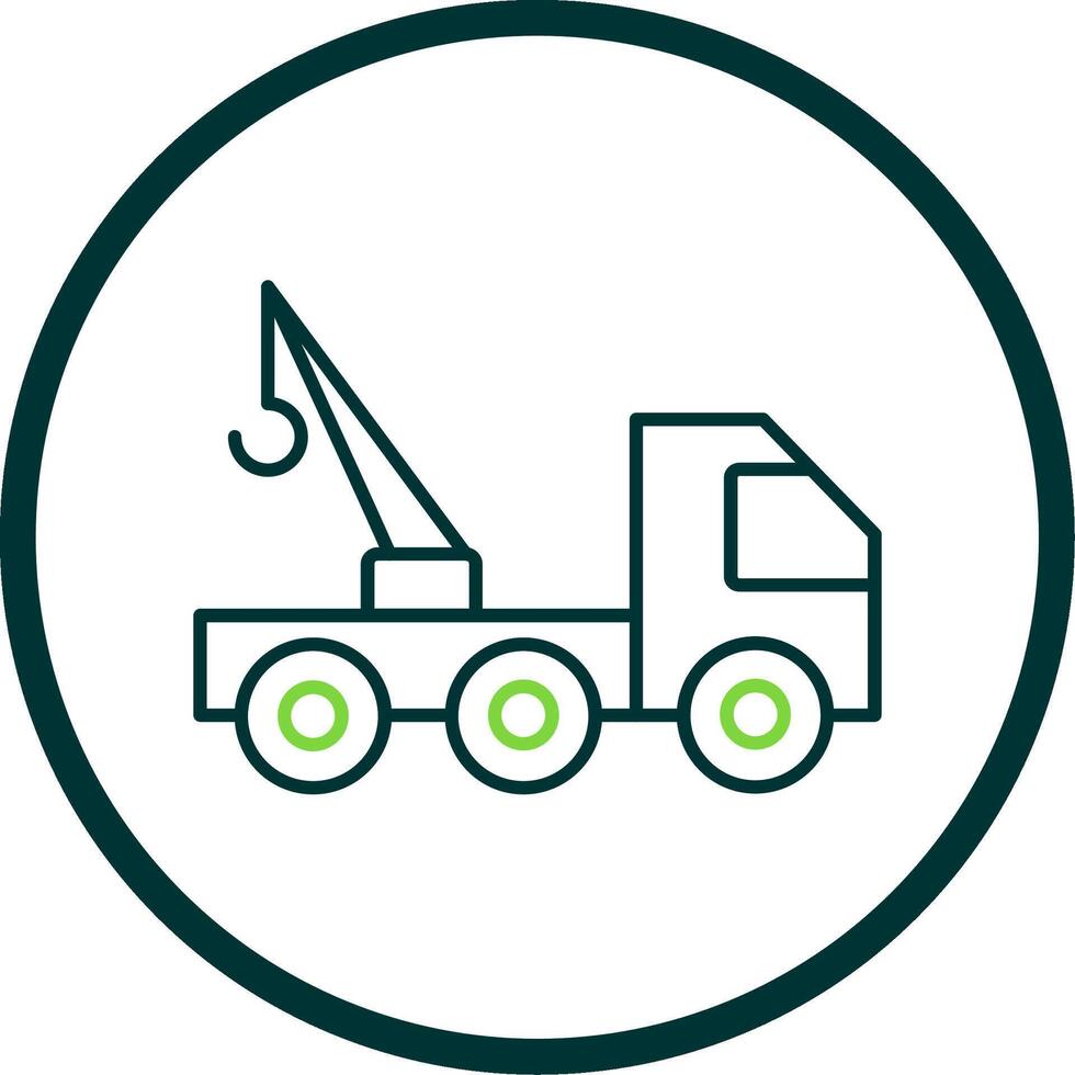 Tow Truck Line Circle Icon vector