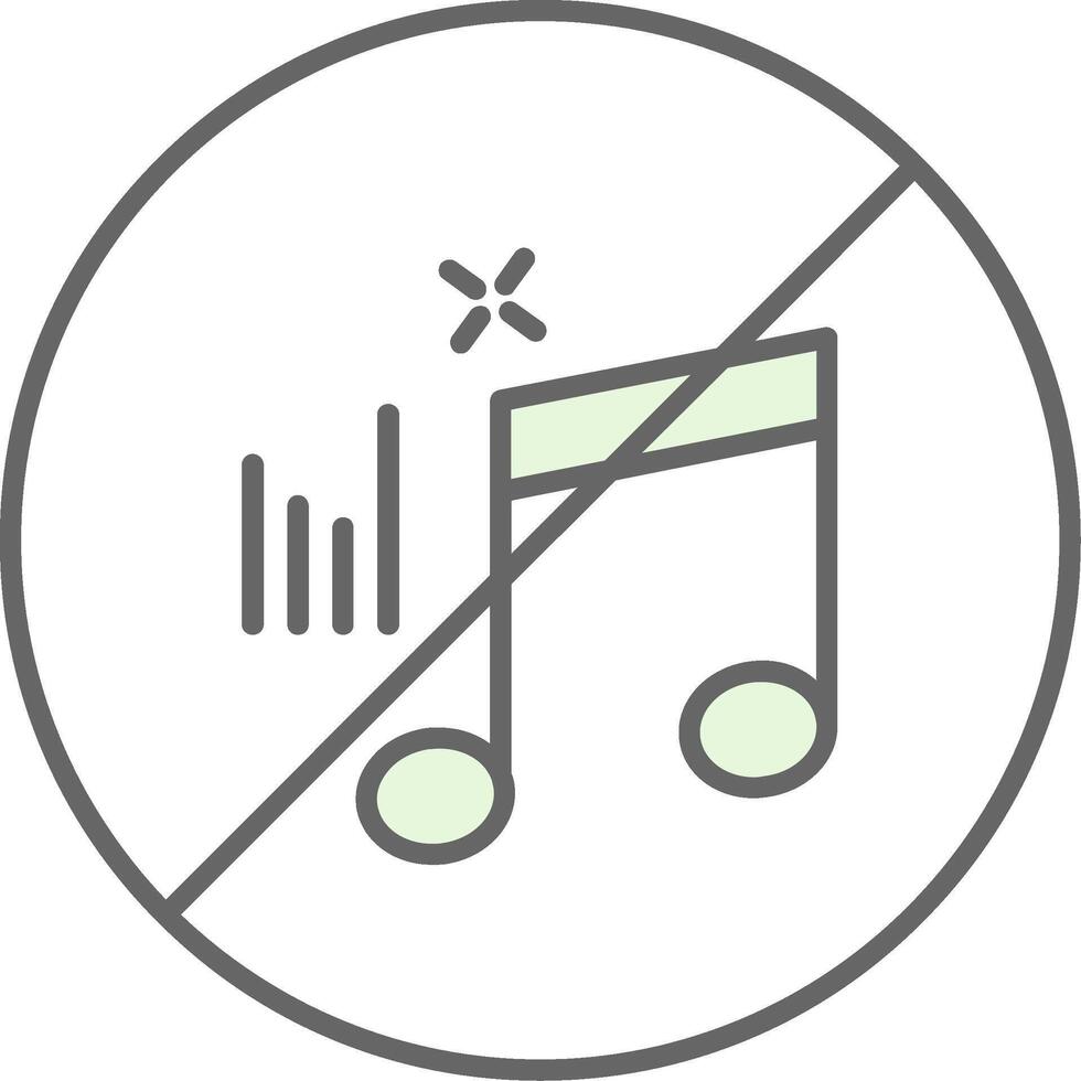 No música relleno icono vector