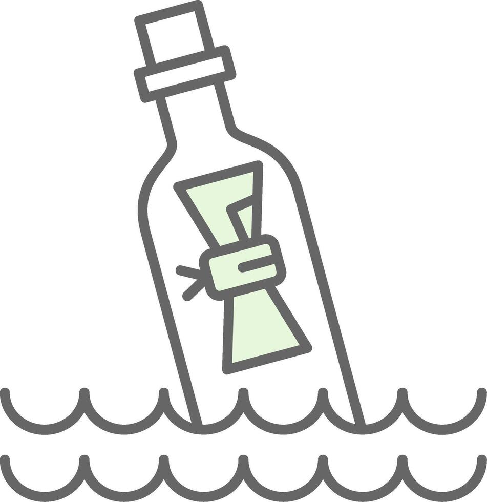 Message In Bottle Fillay Icon vector