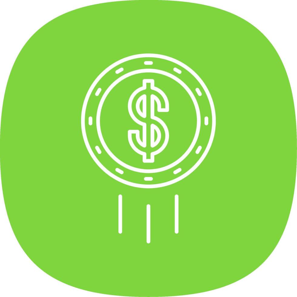 Dollar Coin Line Curve Icon vector
