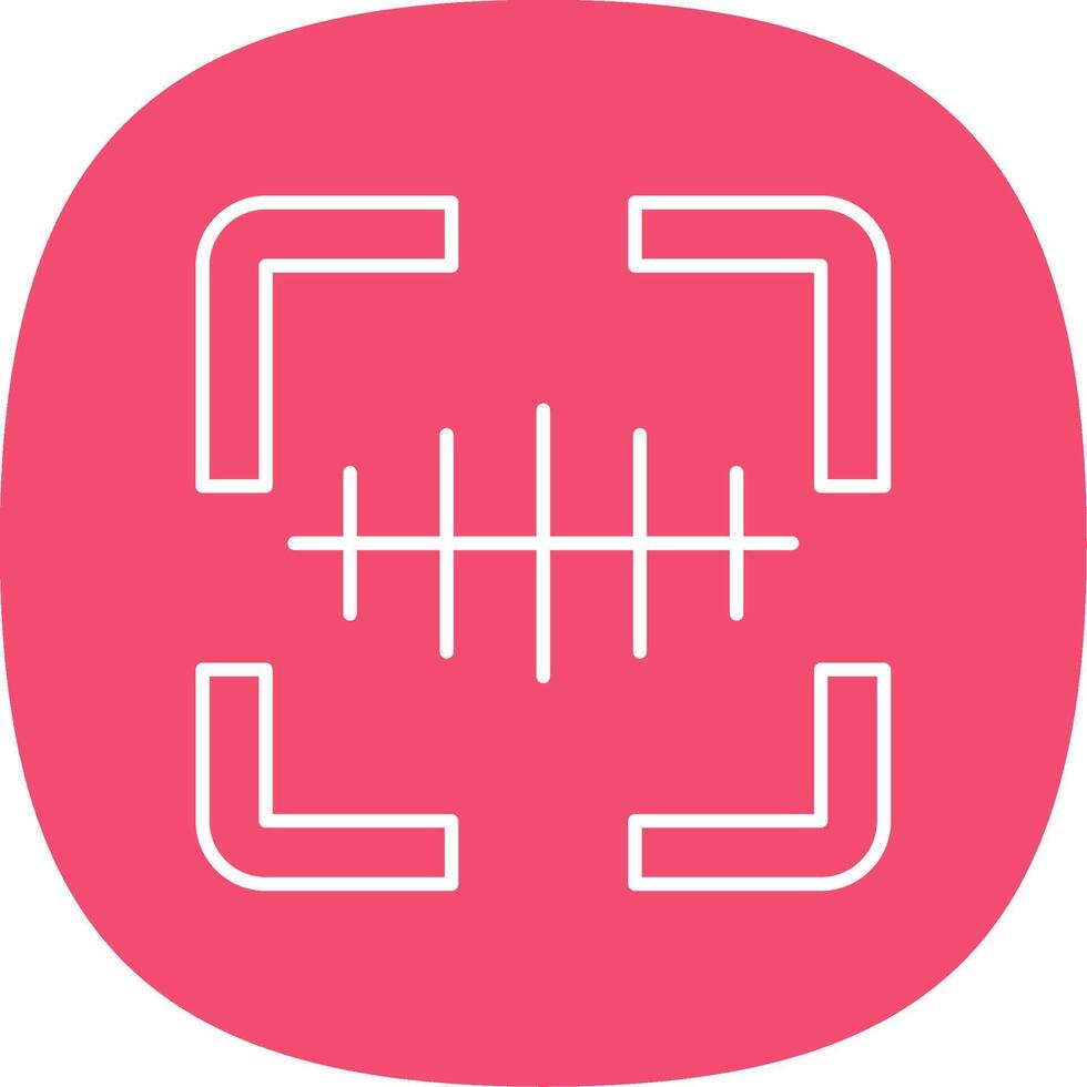 Barcode Scanner Line Curve Icon vector