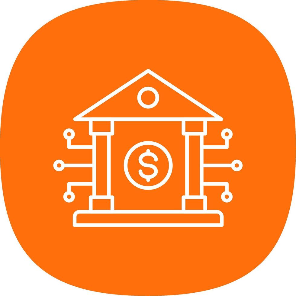 Banking System Line Curve Icon vector