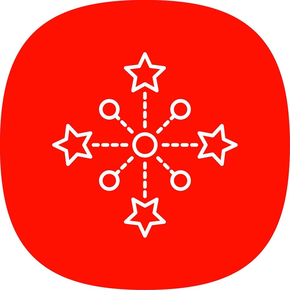 Fireworks Line Curve Icon vector
