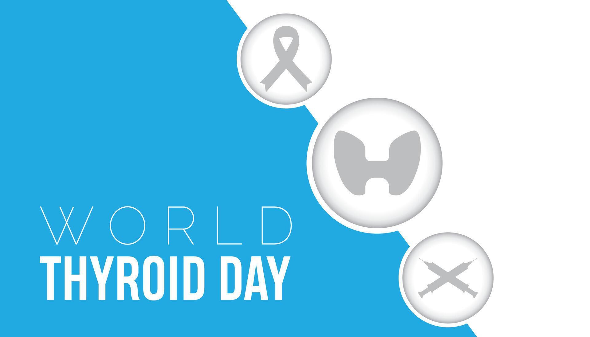World Thyroid Day observed every year in May 25. Template for background, banner, card, poster