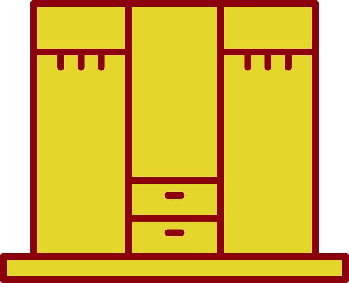 Closet Line Two Color Icon vector