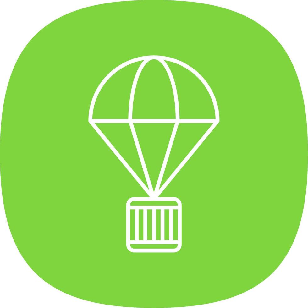 Parachute Line Curve Icon vector