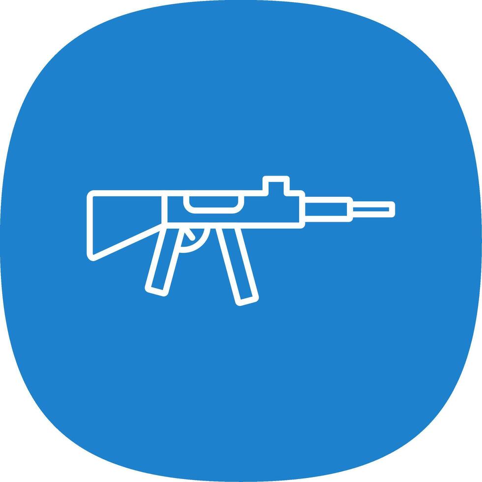 Machine Gun Line Curve Icon vector