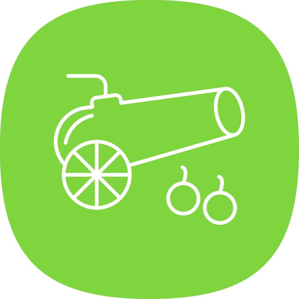 Cannon Line Curve Icon vector