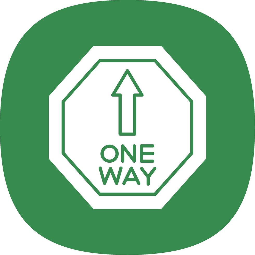 One Way Line Two Color Icon vector