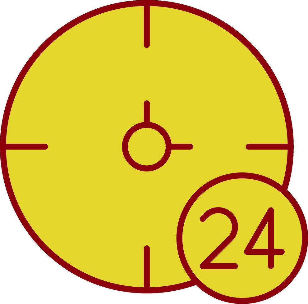 icono de dos colores de línea de 24 horas vector