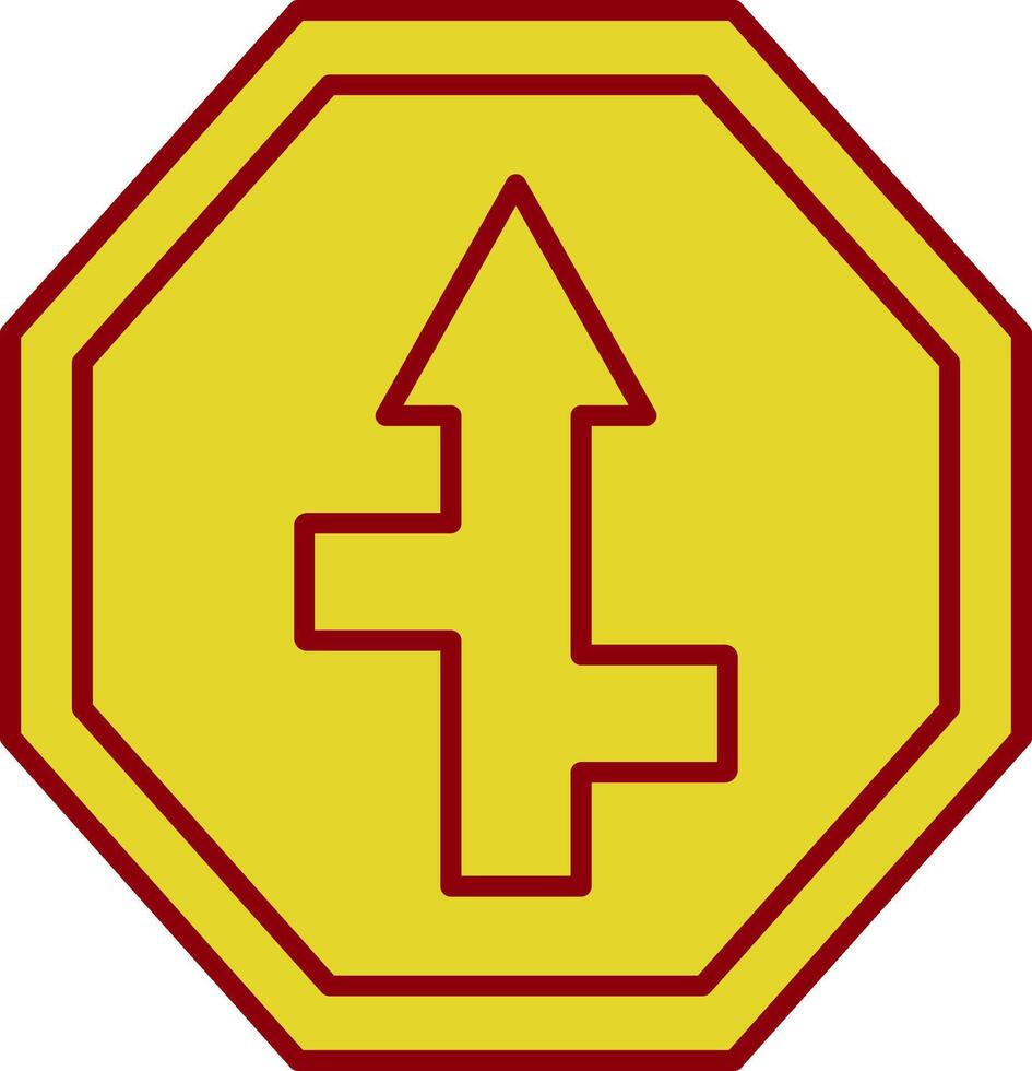 Crossways Sign Line Two Color Icon vector