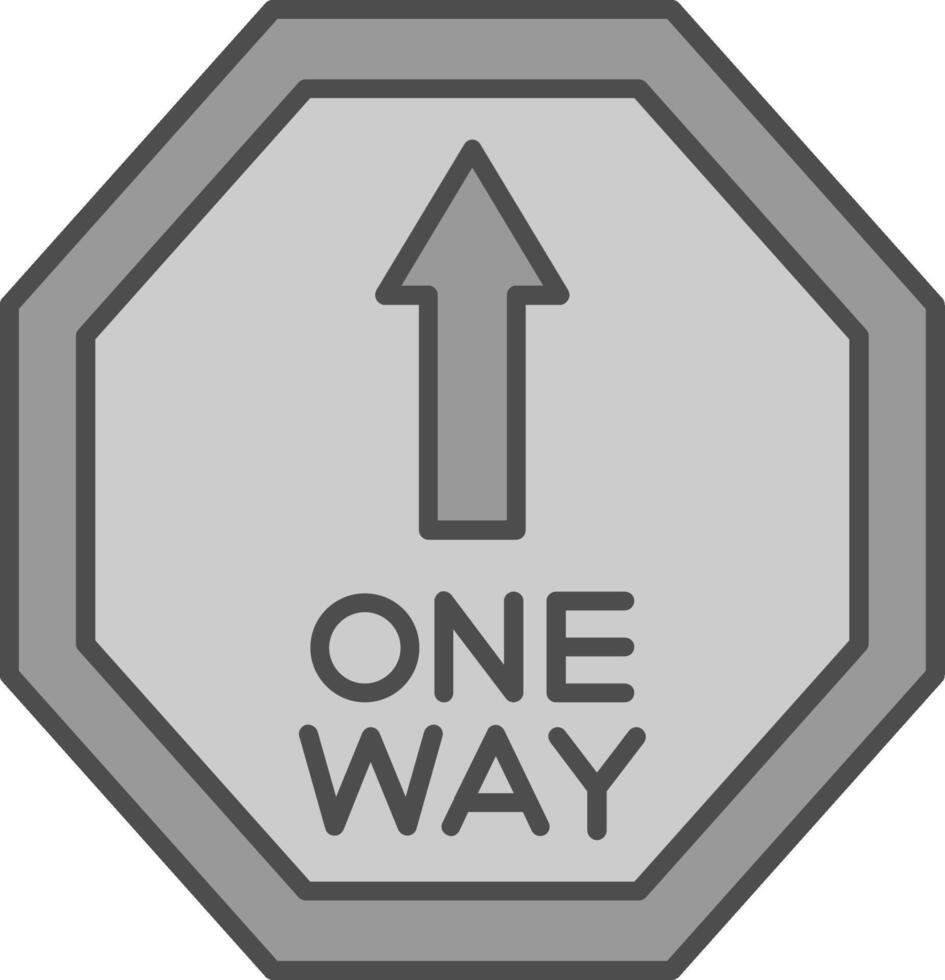 One Way Fillay Icon vector