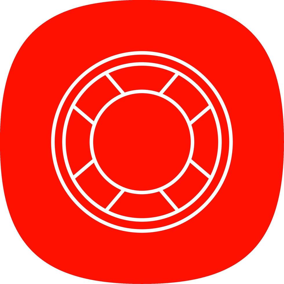 Lifebuoy Line Curve Icon vector