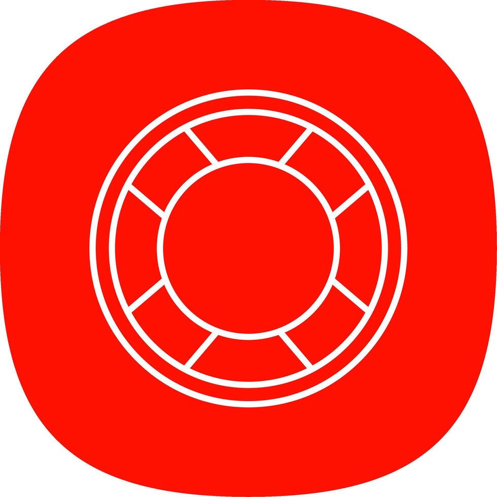 Lifebuoy Line Curve Icon vector