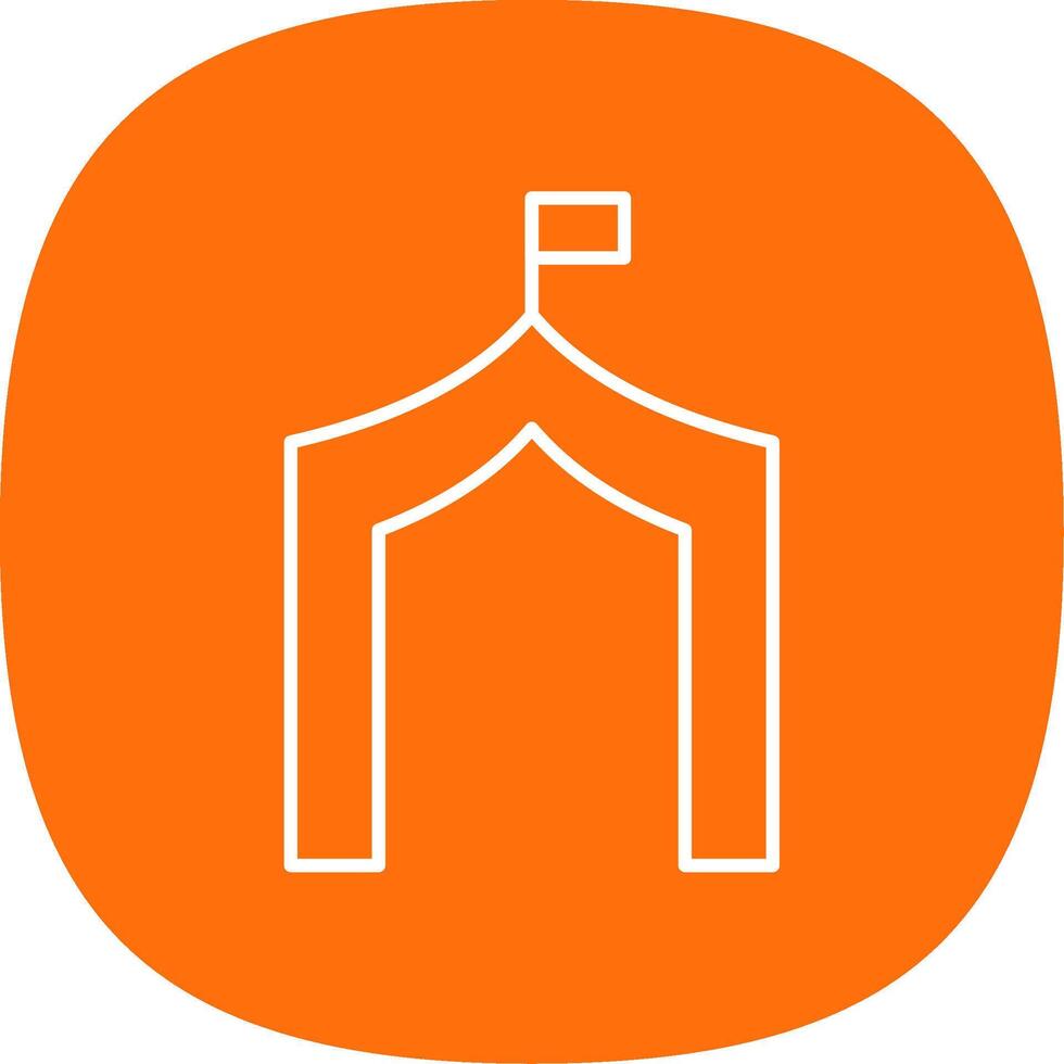 Circus Tent Line Curve Icon vector