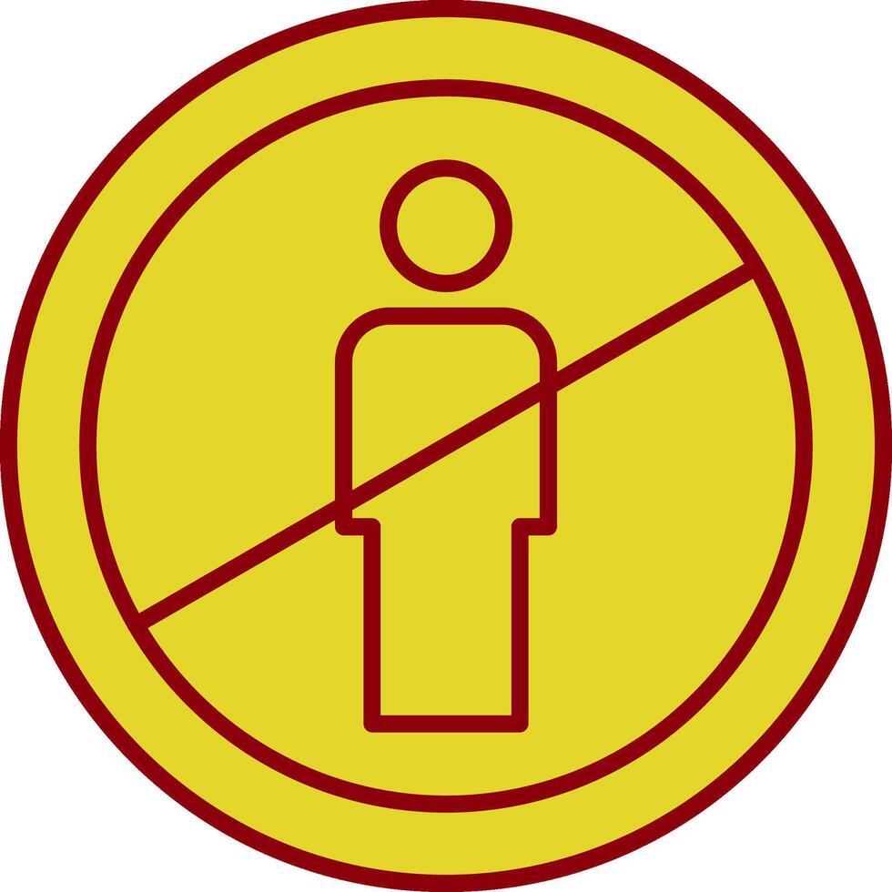 No Entry Line Two Color Icon vector