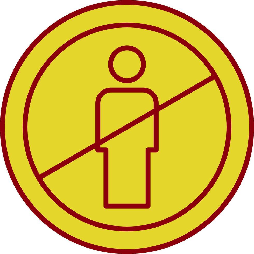 No Entry Line Two Color Icon vector