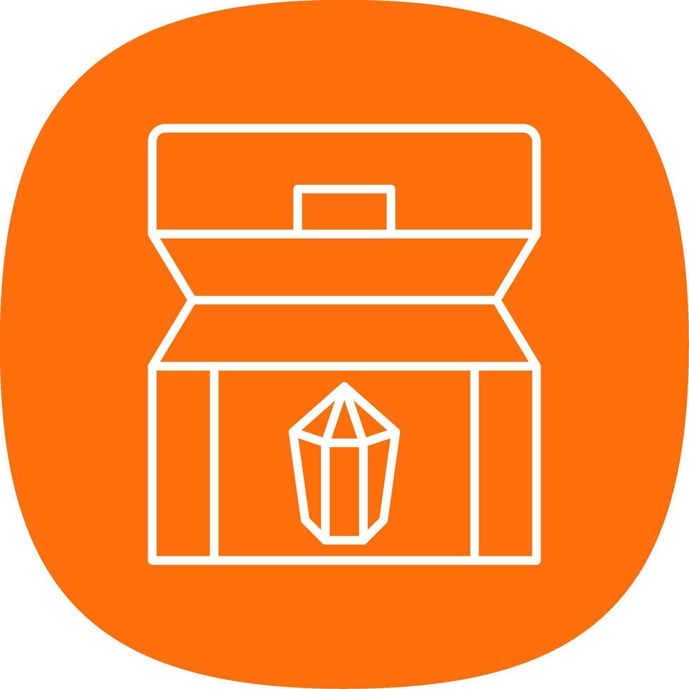 Treasure chest Line Curve Icon vector