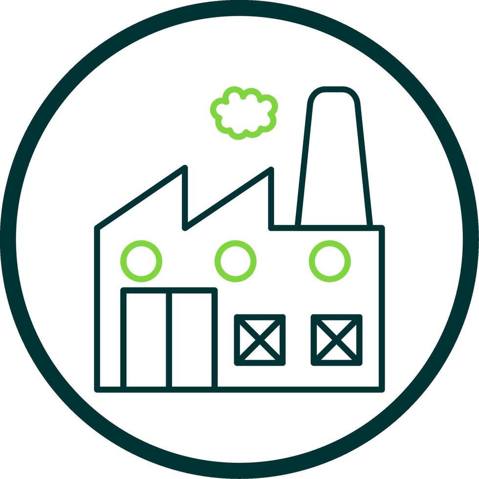 Industry Line Circle Icon vector