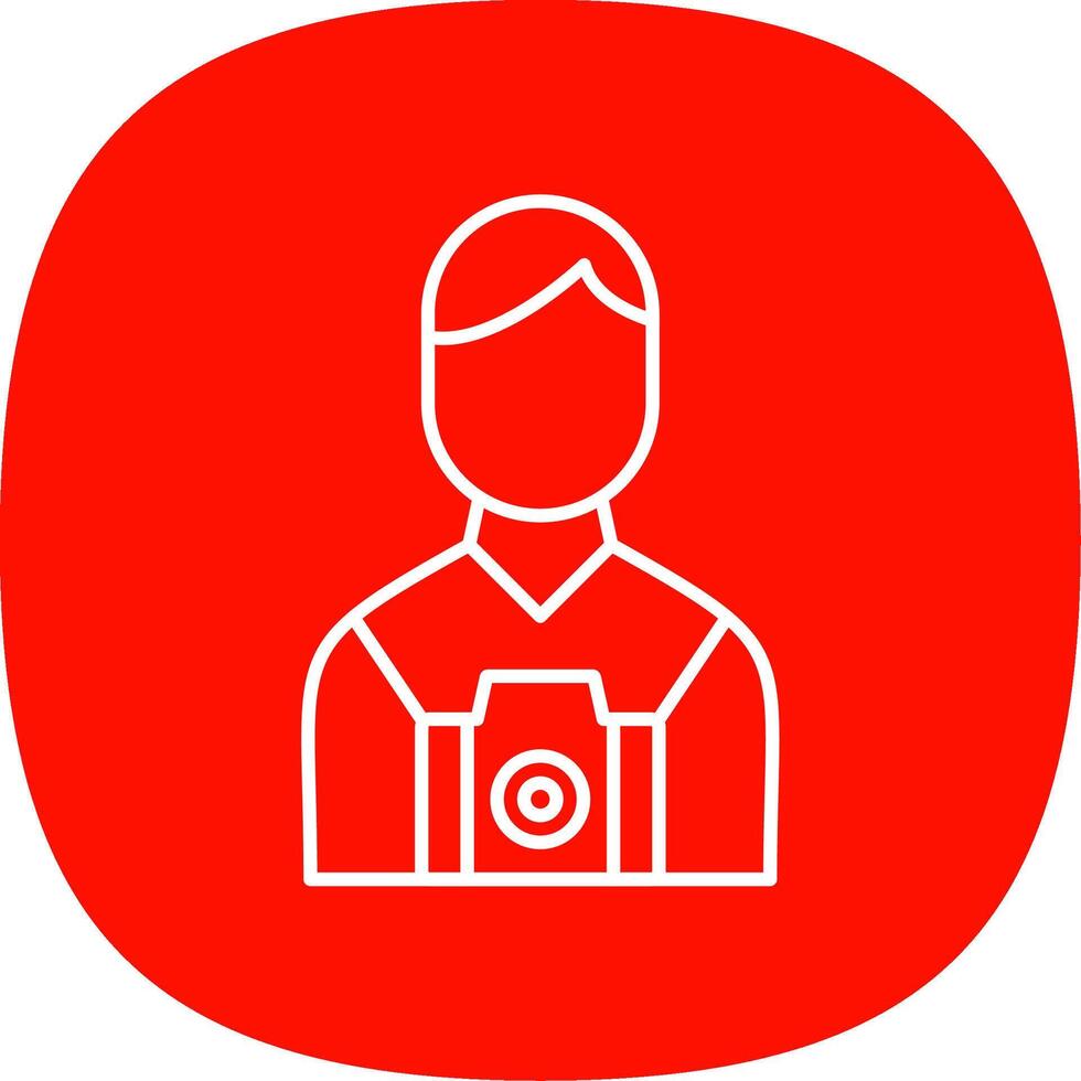 Camera Man Line Curve Icon vector