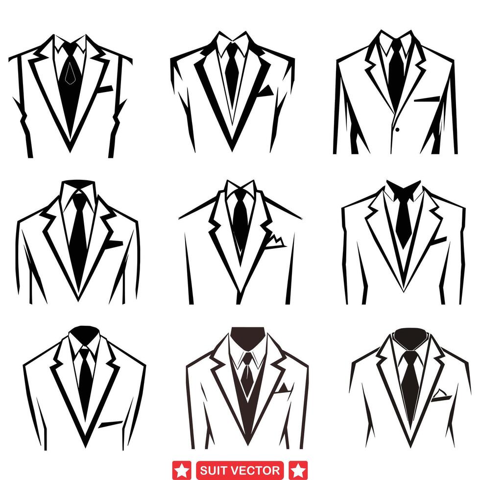 Classic Suit Silhouettes Timeless Designs for Formal Occasions vector