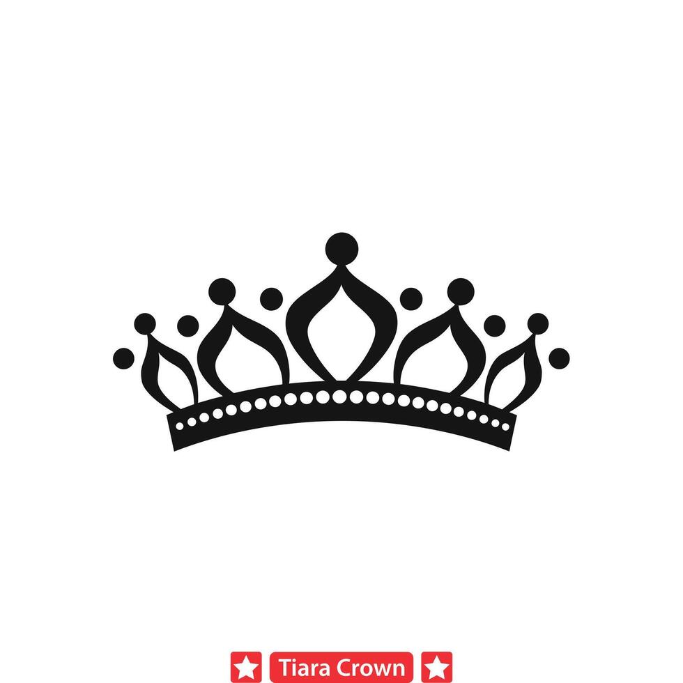 Crowned Beauty Tiara Silhouette Pack Elegant Designs for Royal Graphics vector