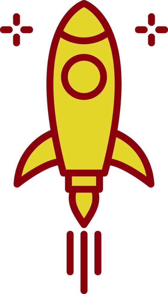 Rocket Line Circle Icon vector