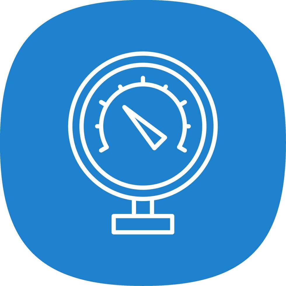 Pressure Meter Line Curve Icon vector