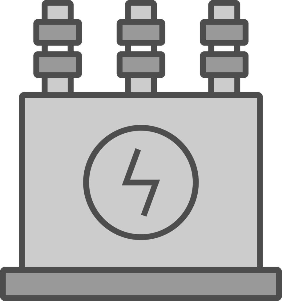 Power Transformer Fillay Icon vector