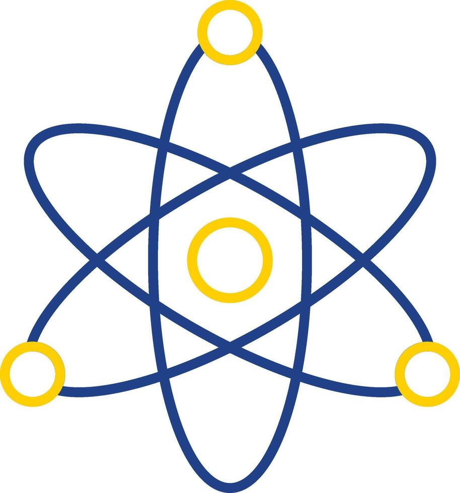 icono de dos colores de línea atómica vector