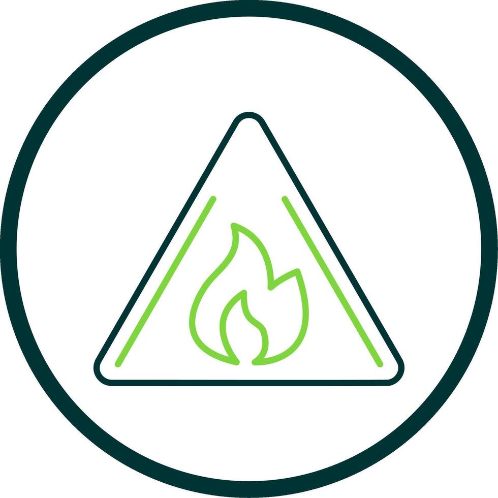 Hazards Line Circle Icon vector